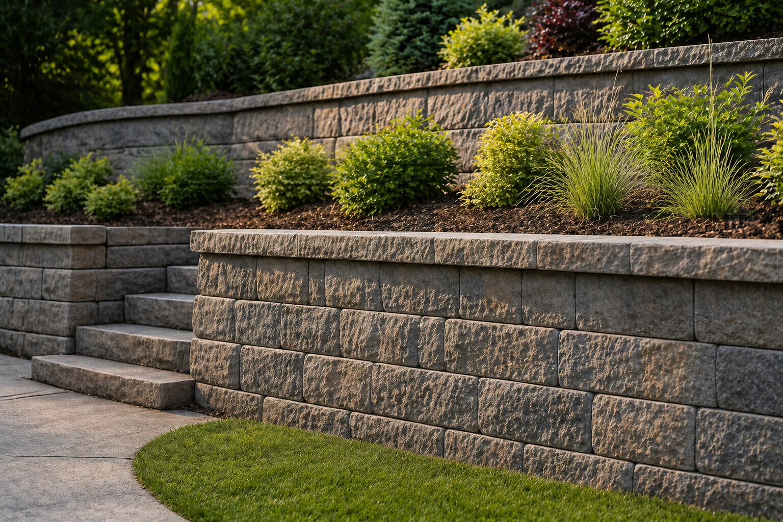 retaining wall built by professionals in Albany