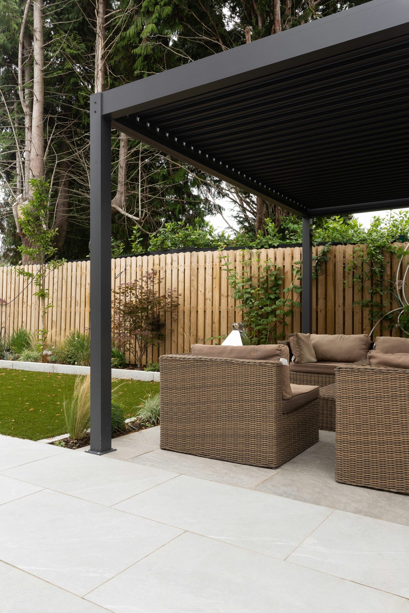 Metal black pergola