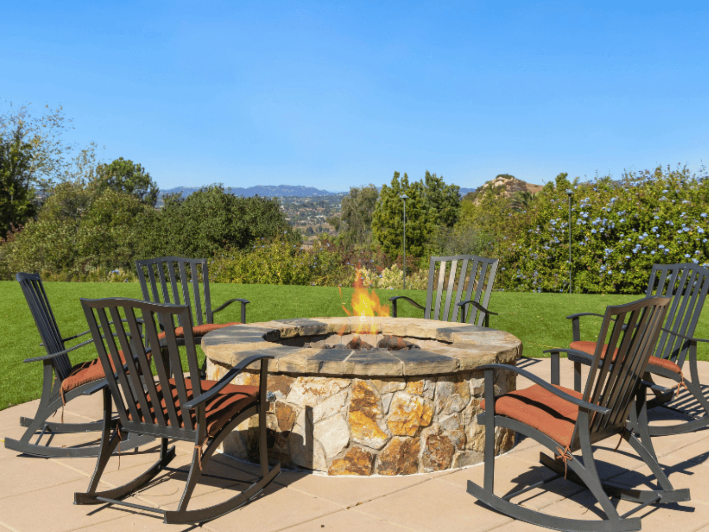 Fire pit, installed to enhance the backyard of a home