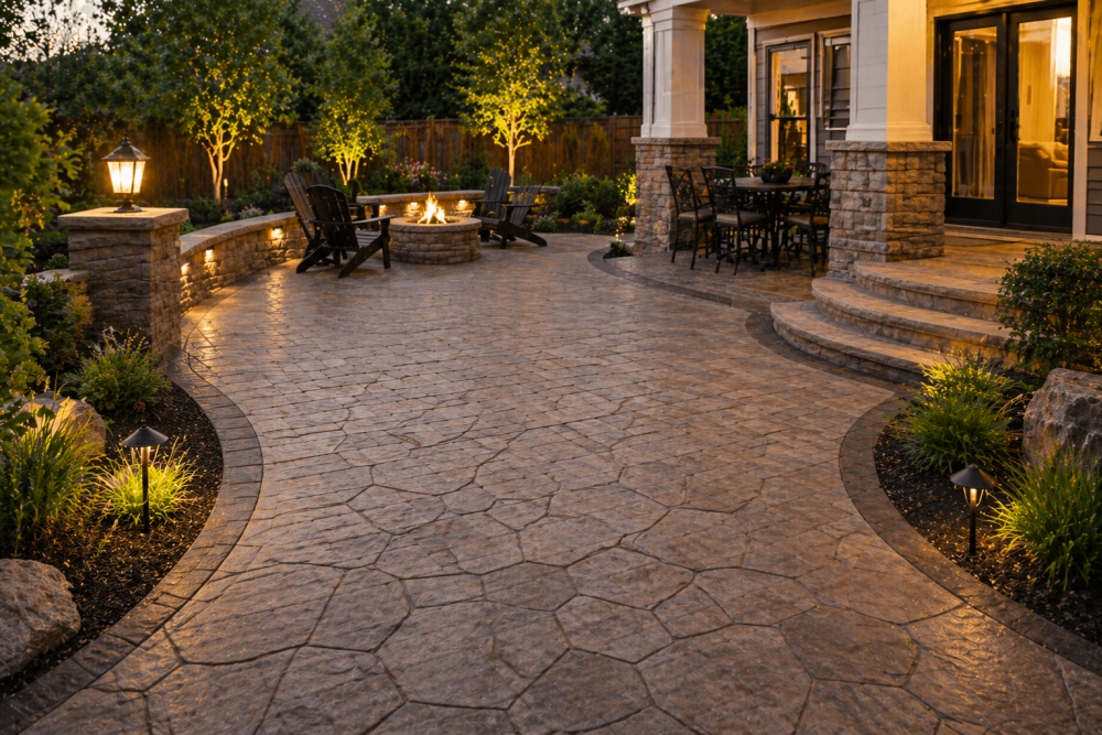 Concrete paver patio