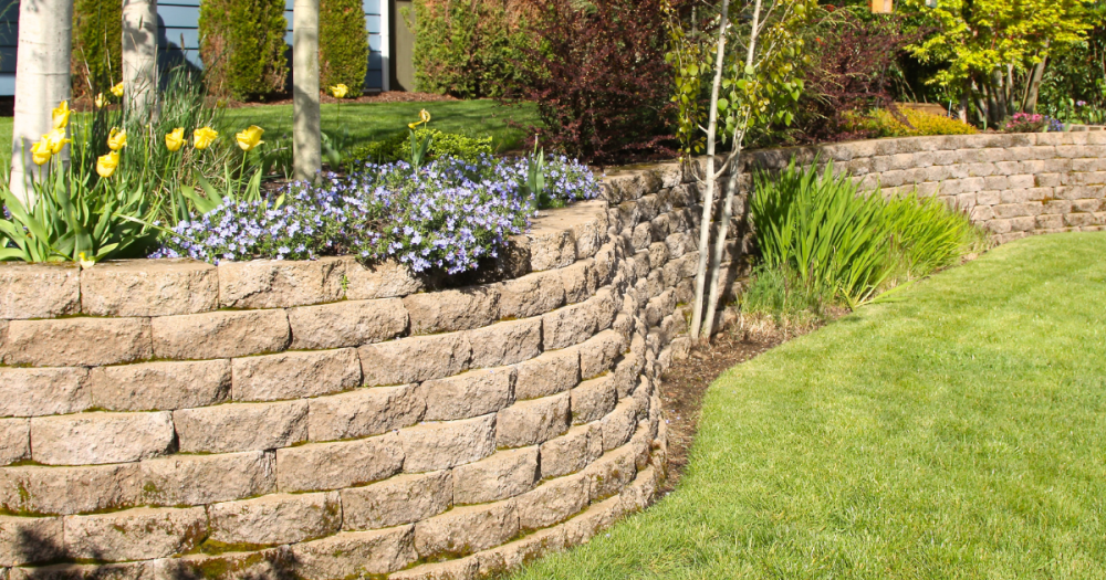 Retaining walls decorating a home, built by professionals