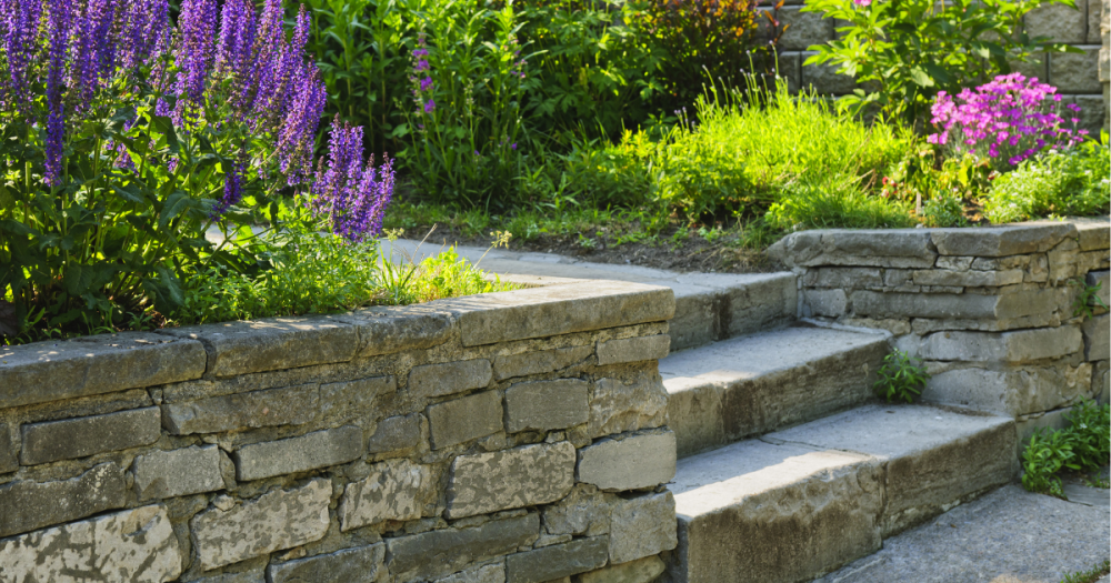 Retaning walls completing a landscaping service in albany