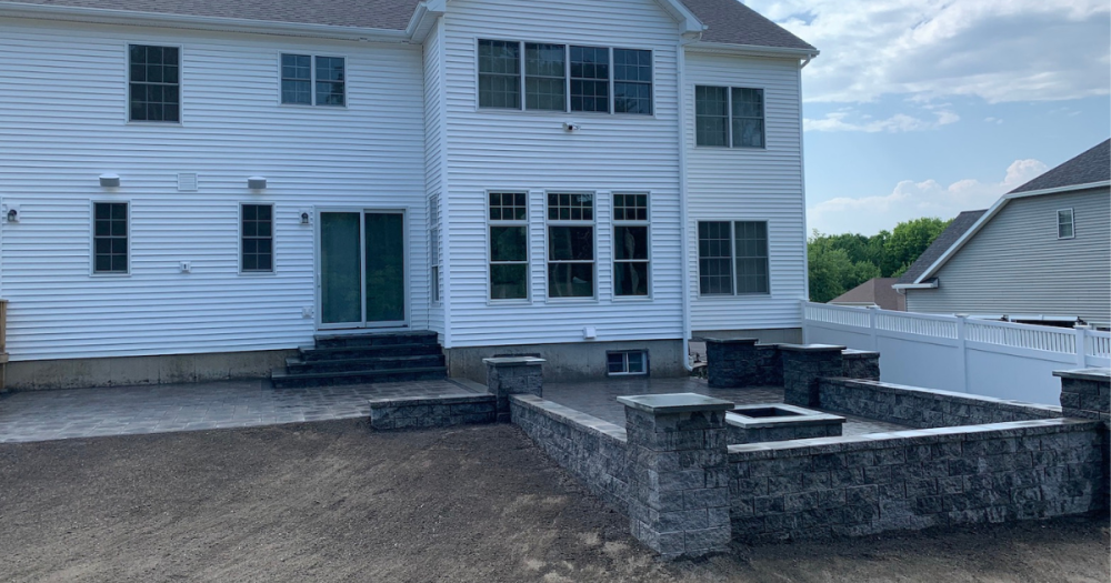 exterior patio and fire pit installation
